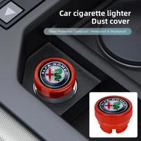 Car Stickers For Alfa Romeo Car Cigarette Lighter Cap Auto Lighter Dust Proof Cover Accessorie For Alfa Romeo 4C 159 166 Spider juoda