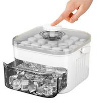T02C!Double-Layer Storage Ice Maker-50-Cubes, Easy Press Cap Design For Home Refrigeration Freezers
