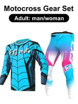 motocross gear set Enduro cross Jersey Pant Kits Racer Gear Set Off-road Mens Kits Women's mountain Downhill Motorcycle MX XL-36