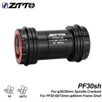 ZTTO PF30sh Press Fit Bottom Bracket  MTB Road Bike PF30 30 Adapter Central Movement 68/73 46mm Frame Axle 30mm Crankset Spindle PF30-30 DS Black
