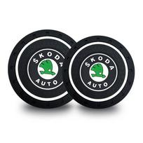 2pcs Car Heat-resisting Coaster Silica Gel Water Cup Slot Dirt Pad For Skoda Sharp Sharp crystal Sharp Rapid speed Pye Di trunk