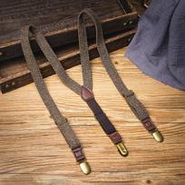 British Herringbone Plaid Unisex Kids' Non-Slip Elastic Suspenders