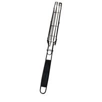 Barbecue Rack Wooden Handle BBQ Cage Portable Mesh Clip Grill Net Sausage Clip Nonstick BBQ Grilling Basket Picnic Barbecue juoda