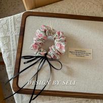 Annie Rose Handmade Korean-Style Lace Trim Hair Tie & Scarf Set