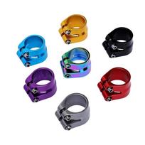 Aluminum Alloy Bicycle Seatpost Clamp Seat Tube Lock Up Double Layer Seat Tube Clamp Quick Release 31.8/34.9mm