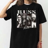 Unisex T-shirts with Russ music graphics, unisex rap T-shirts S