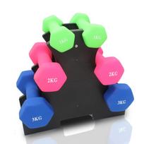 Hexagonal Dip-Coated Three-Layer Dumbbell Rack
