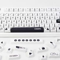 Juodi animaciniai XDA klavišų gaubteliai Mechaninė klaviatūra Personalizuota su mielais klavišų gaubteliais Termosublimuoti PBT (klaviatūra neįeina)