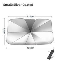 Car Windshield Sunshade Umbrella Type Sun Shade for Car Window Summer Sun Protection Heat Insulation Cloth for Car Front S Silver Coated