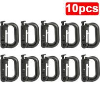5/10 vnt. plastikinis apkabas, karabinas D-žiedo segtukas Molle juostos kuprinės sagtis su užsegimu Grimlock lauko žygių stovyklavimo įranga Green - 10pcs