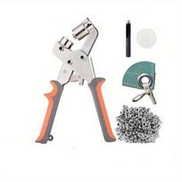 Rankinės pneumatinės akelių replės rašalinio spausdinimo audinio perforavimui ir drožinėjimui, reklaminiai įrankiai, nešiojama kniedijimo mašina orange gray-6mm