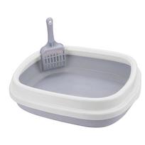 Set Anti-Splash Dog Toilet Cat Litter Box Pet Toilet Bedpan Cat Dog Tray with Scoop Excrement Training Sand Litter Box pilka spalva