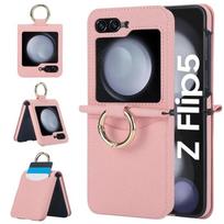 Odinis žiedinis telefono dėklas Samsung Galaxy Z Flip 6 5 4 3 Flip6 Flip5 Flip4 Flip3 piniginė su kortelių laikikliu smūgiams atsparus dangtelis For Galaxy Z Flip5