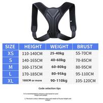 Kvėpuojantis reguliuojamas laikysenos korektorius diržas vyrams ir moterims Black Correction Belt