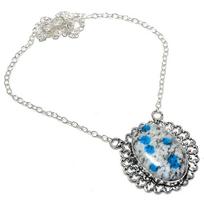 K2 Azurite Gemstone 925 Sterling Silver Gift Jewelry Necklace 18