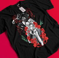 Attack On Titan Shirt Eren Mikasa Tshirt Levi T-Shirt AOT Erwin Hange Armin Tee BB609 L