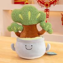 New simulated fortune tree potted doll rich bamboo doll plush toy creative office green plant small ornament 25cm-30cm