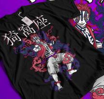Akaza Kimetsu no Yaiba T-Shirt Demon Slayer Tanjiro Unisex Black Tshirt 557 M