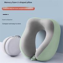 Memory foam U-shaped pillow travel neck pillow airplane sleeping pillow neck pillow cervical vertebra neck pillow office pillow žalia