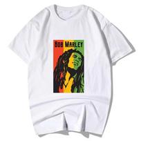 Bob Marley Roko Hip Hop Marškinėliai Vyriški Drabužiai Mada Retro Grafiniai Marškinėliai Vasariniai Laisvalaikio Gatvės Apranga Unisex Marškinėliai Ropa Hombre#Spalva S juoda