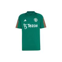 Adidas Manchester United Tiro 23 Training Jersey Color Block Letter Print Short Sleeve Football Shirt Men Tops Green IQ1527 L