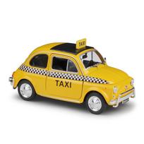 Welly 1/24 Fiat Nuova Fiat 500 Taxi Alloy Car Model Diecast Metal Toy Classic Vehicles Car Model Simulation Collection Kids Gift geltona