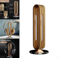 Aluminum Desktop Headphone Stand , Wood Headset Holder, of Headphones ,Gaming Christmas pilka