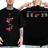 90s DEPECHE MODE World Violator Concert TShirt Short Sleeve Tshirt 1004XL Unisex Men Women Summer Cotton TShirt Black L