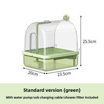 Smart Auto Sensing Water Circulation Bird Bath for Cages Hanging Parakeet Shower Bird Cage Bathroom Accessory Peony Bath Box