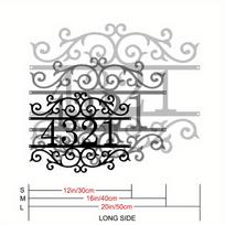 Geležinė namo numerio lentelė Sienos dekoras Personalizuota dovana Individualus metalo ažūras TYDZ002803-30cm gray