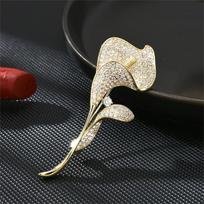 1Pc Romantic Delicate Tulip Brooch Creative Beautiful Pin Antique Palace Style Jewelry Accessories Party Daily Packaging Gifts auksinė