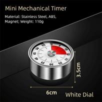 Mechanical Kitchen Timer Magnetic Stand Loud Alarm Countdown Clock Manual Operation Stainless Steel Chef Cooking Timer