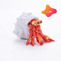 Articulated Hermit Crab 3D Printed Model Movable Joints Cool Desktop Creative Ornament Fun Home Room Decoration+