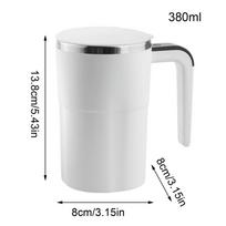 Automatic Mixing Coffee Cup Electric Rechargeable Mixer Self Stirrer Coffee Mug for Milk Cocoa Hot Chocolate Drinks Beverages balta