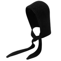 Fashionable Knitted Balaclava Hat Thicken Warm Strap Bow Korean Ins Hood Scarf Windproof Pullover Cap Autumn and Winter