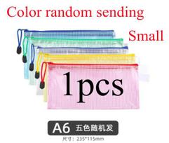 SML PVC Gridding Waterproof Zip Bag Pocket Folder Pouch Filing for Document Pen Filing Stationery Organizer Office School Supply