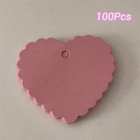 100pcs DIY Valentine's Day Tags Heart Shape Blank Red Pink Paper Gift Labels Hanging Decoration Gift Hanging Tag (Pink,6.6x5.6cm) rožinė