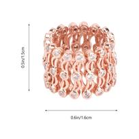 1Pcs Dual Purpose Ring Bracelet Stretchable Finger Ring Silver Rhinestone Inlaid Hand Jewelry 2 in 1 Transformable Chic Fashion