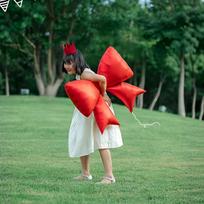 Red Large  Knot Balloon Toy Grass Park Outdoor Photo Prop Decoration Simple Style Cartoon Shape Festival Supplies