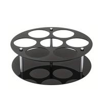 Acrylic 7 Bottles Coffee Syrup Rack Large Capacity Space Saving 360° Rotating Cup Organizer Round Cups Storage Rack Kitchen juoda