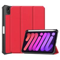Case for iPad Mini 7 6 8.3'' with Pencil Holder-[Tri-fold Stand + Auto Wake/Sleep],Premium PU Leather Case Shockproof Hard Shell For iPad Mini 6