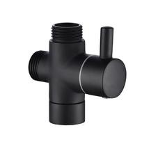 G1/2 colio 3 krypčių žalvarinis perjungimo vožtuvas T formos adapteris Keitiklis Juodas Dušo Vandens Maišytuvo Jungtis Vonios Maišytuvo Vandens Skirstytuvas China Mainland black