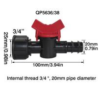 4/8/10/12/16/20/25mm Hose Barbed Mini Valve Garden Tap Barb Connectors With 1/2 3/4 Inch Thread Drip Irrigation System Fitting