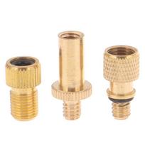 Bicycle Valve Adaptors For Road & MTB Bike Tire Pump Copper Inflator Pump Nozzle Kit Presta Schrader Valve Adapter Tube