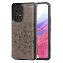 Suitable for Samsung Galaxy A14 A15 A16 A21 A25 A36 A42 A52 A56 A73 Case with Card Holder, Flower Magnetic Buttons Wallet Case For Galaxy A11 ruda