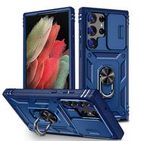 3in1 For Samsung Galaxy S25 S24 S23 Ultra S23 Plus S23 FE Case Heavy Duty with Camera 360 Degree Rotate Kickstand Sturdy for S25 for Galaxy S23 mėlyna