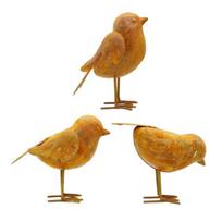 3 Pcs Rusty Metal Bird Figurine Vintage 3D Bird Sculpture Farmhouse Outdoor Decoration for Patio Yard Garden 3pcs