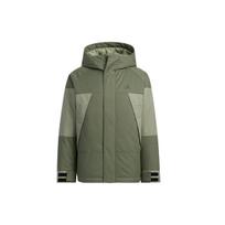 Men's adidas Cb Bos Logo Jkt Outdoor Colorblock Sports With Down Feather Military Green Jacket H23090 L