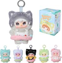 YOOKI Plush Toy Blind Box - Meow Meow Summer Party Series - Approx. 12cm Cat Ear Mascot with Strap - Fluffy Plush Character Doll Collection - 1