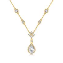 High-End Moissanite Water Drop Necklace - Women’s Clavicle Chain Bestseller